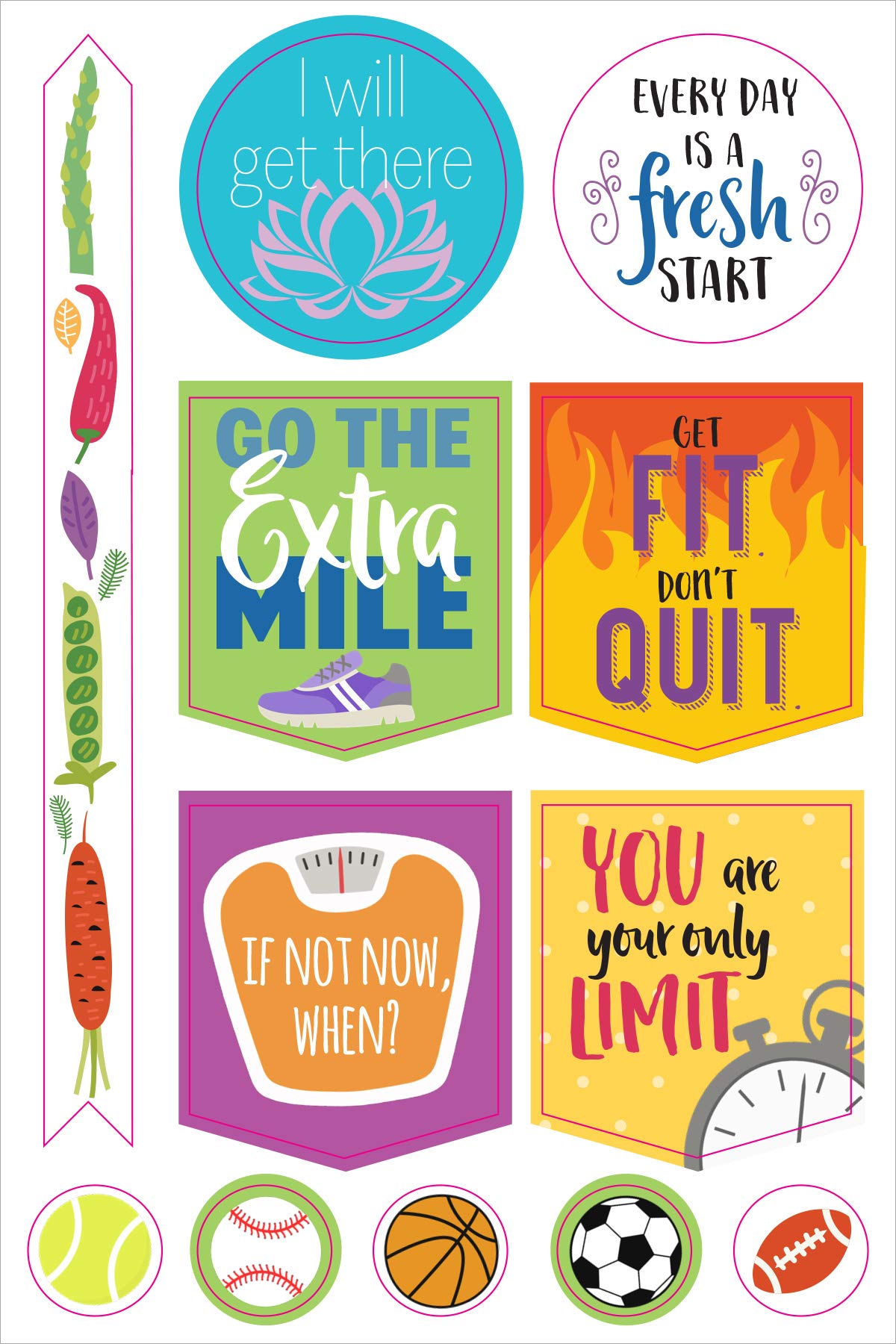 Fitness Tracking Stickers x325