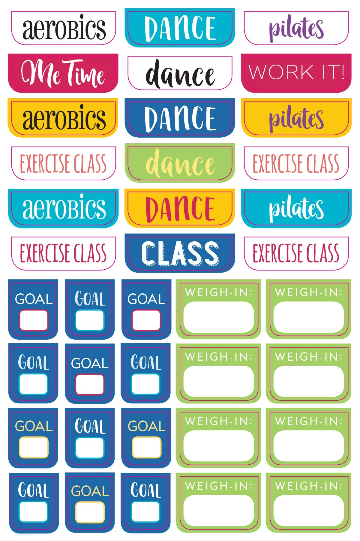 Fitness Tracking Stickers x325