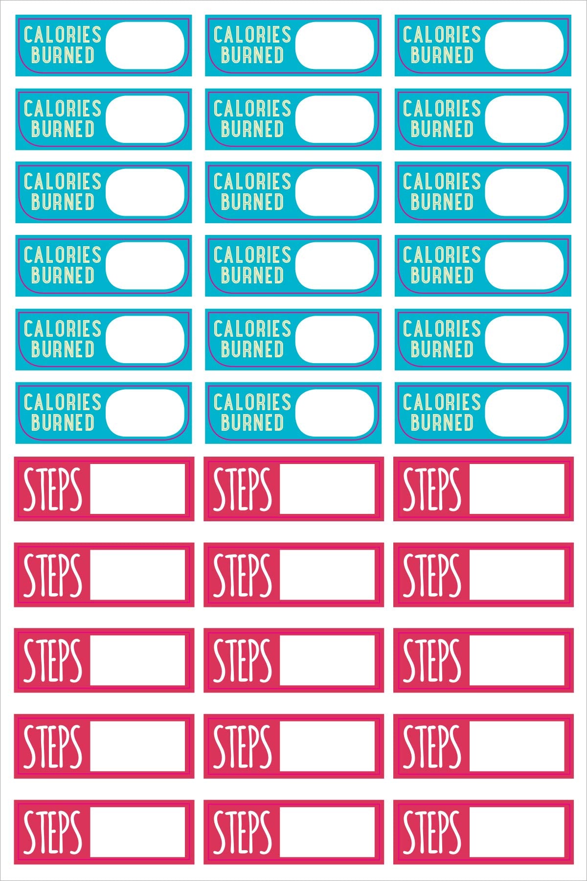 Fitness Tracking Stickers x325