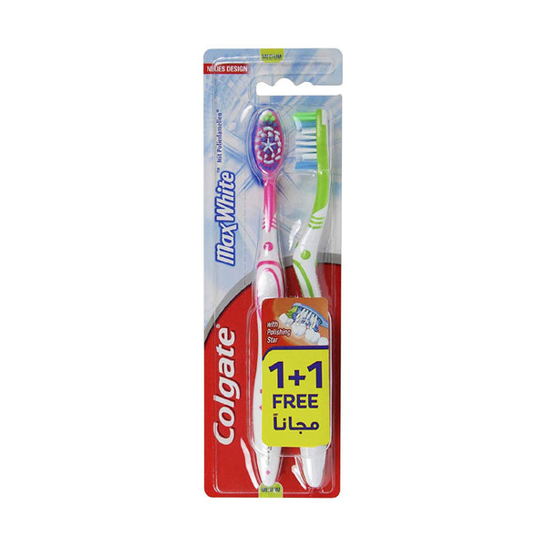 Colgate Max White Whitening Multipack Medium Toothbrush - 2pk