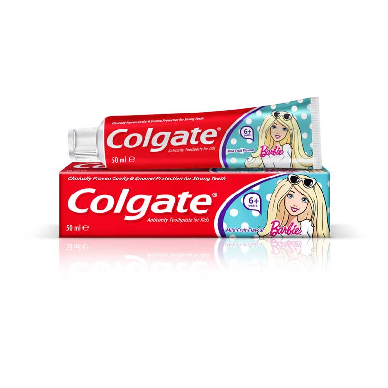 Colgate Kids Girls Fluoride 6+ Barbie Toothpaste 50ml