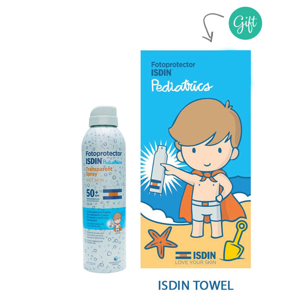 Fotoprotector Transparent Spray Wet Skin Pediatrics SPF 50 + Pediatric Towel