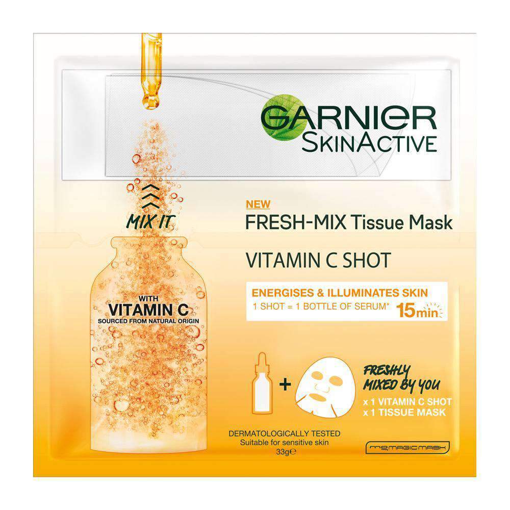 Garnier Fresh-Mix Face Sheet Shot Mask with Vitamin C Mask Garnier