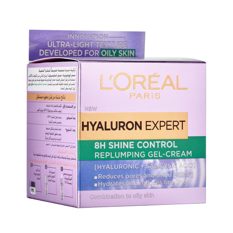 L'Oreal Paris Hyaluron Expert Moisturizer and Anti-Aging 8h Shine Control Replumping Gel -Cream