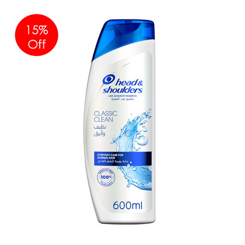Head & Shoulders Classic Clean Anti-Dandruff Shampoo 600ml 15%OFF