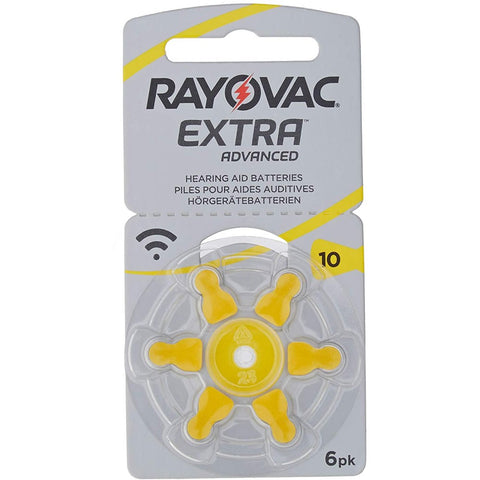 Rayovac Extra Advanced - Hearing Aid Batteries - Box of 6 Blisters, 36 Batteries - Size 10
