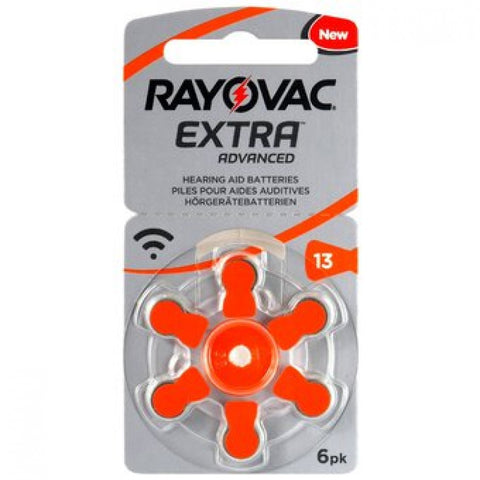 Rayovac Extra Advanced - Hearing Aid Batteries - Box of 6 Blisters, 36 Batteries - Size 13