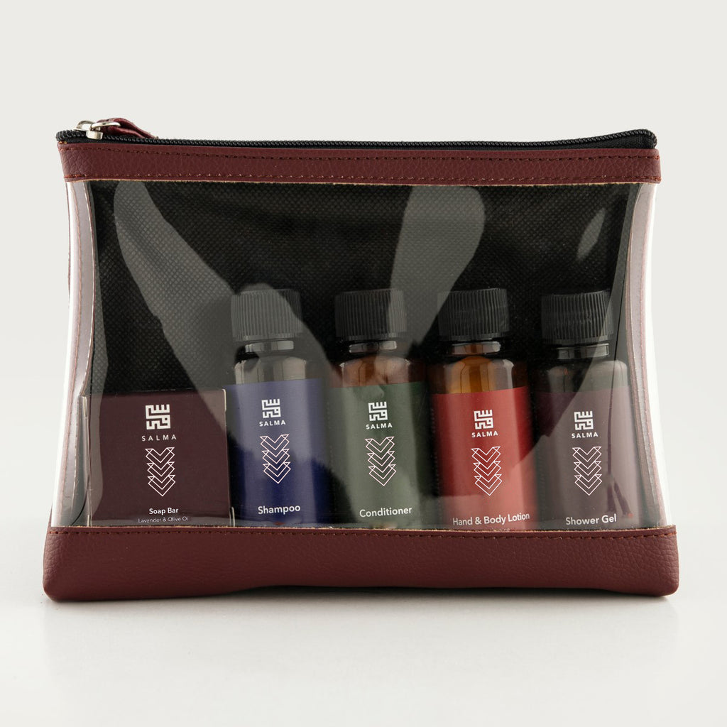 Pouch - all 5 minis Lavender & Olive Oil in a leather pouch