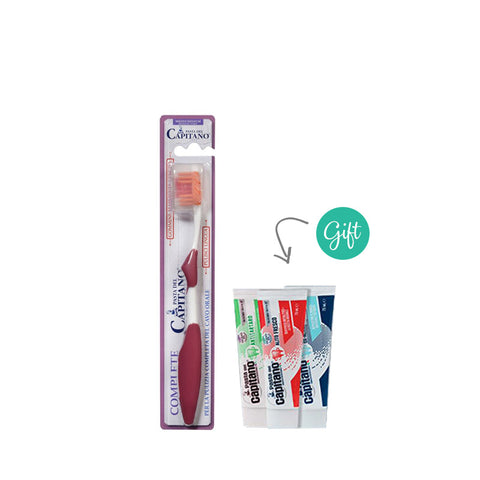 Toothbrush Complete Professional Medium +  x3 Mini Toothpastes 15ml