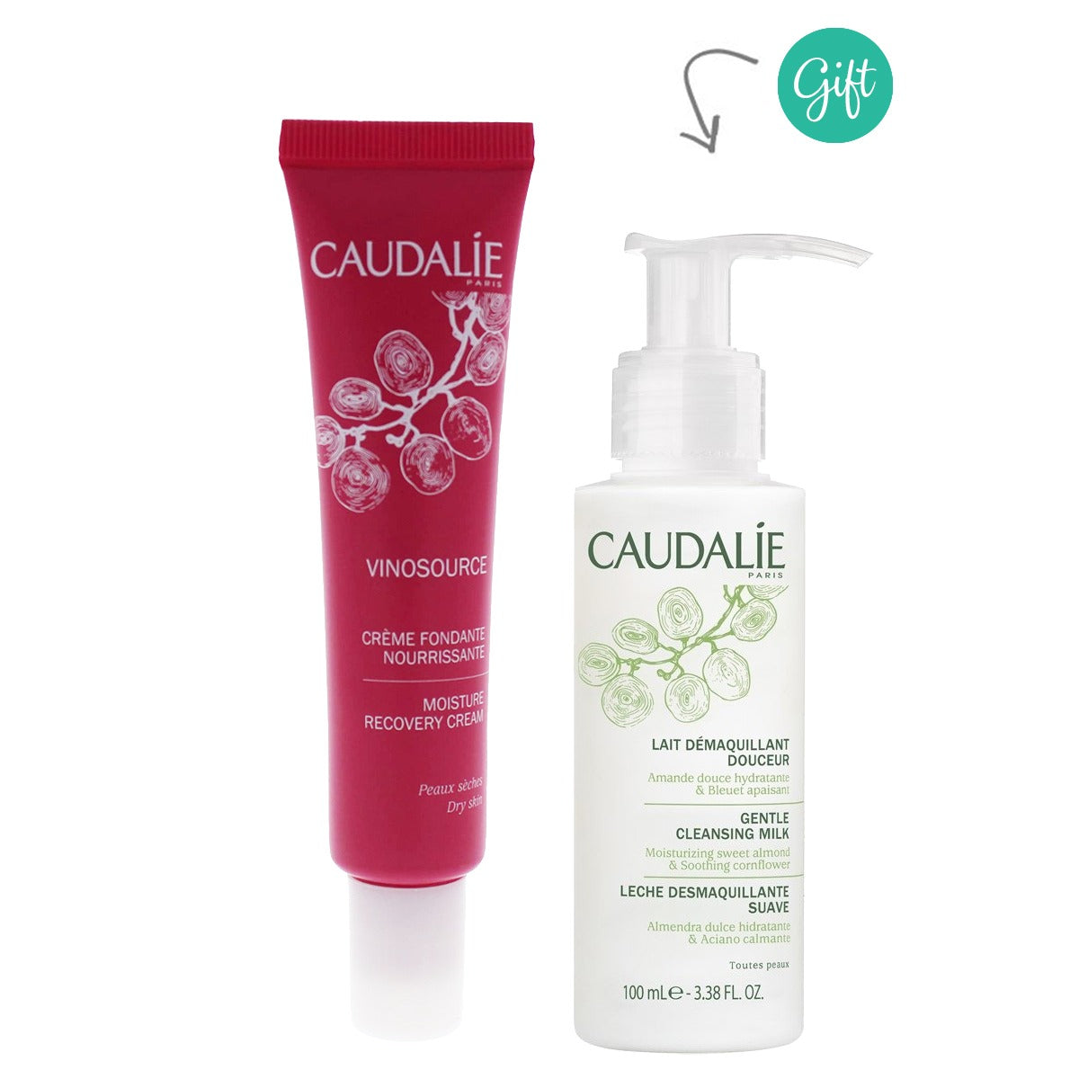 Vinosource  Moisture Recovery Cream - 40 ML+ Cleansing Milk 100ml Gift