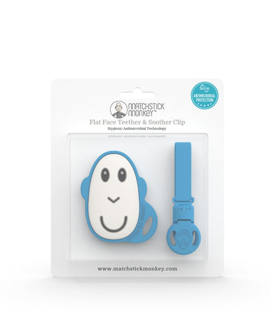 Monkey Flat Face Teether and Soother Clip