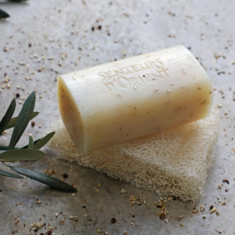 saydaliati_SENTEURS D'ORIENT_Almond Exfoliant Rough-Cut Bar Soap_Bath Soaps