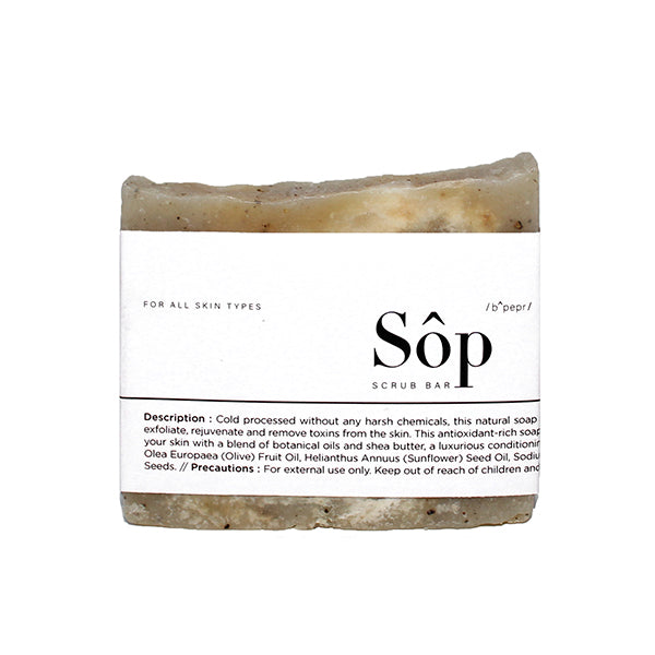 Black Pepper Scrub Bar 90100g Sohati Care