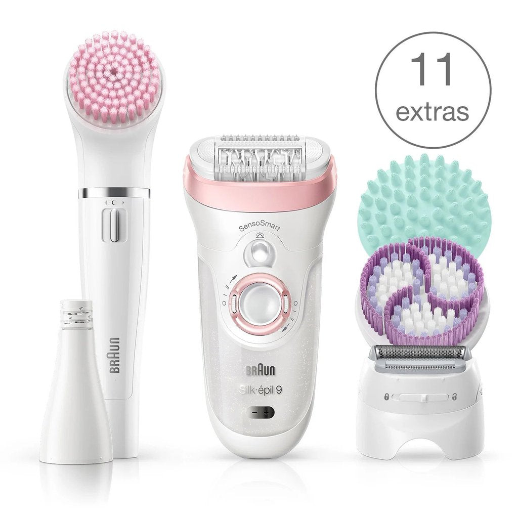 Silk-épil Beauty Set 9 9/985 BS Wet & Dry epilator with 8 extras incl. Braun FaceSpa.