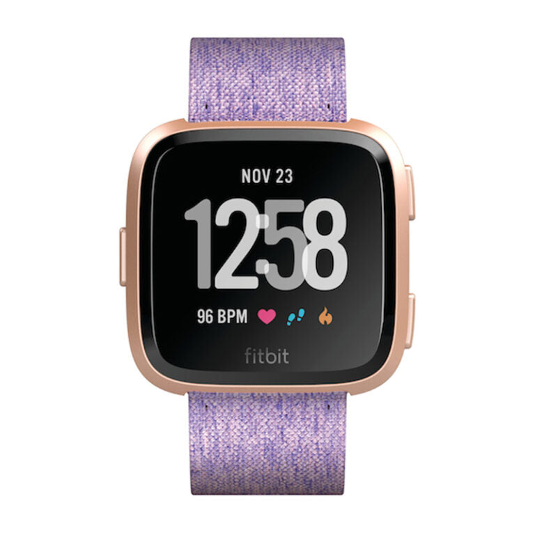 Fitbit Versa Special Edition, Lavender Woven Rose Gold Aluminium, Small and Large Size Included