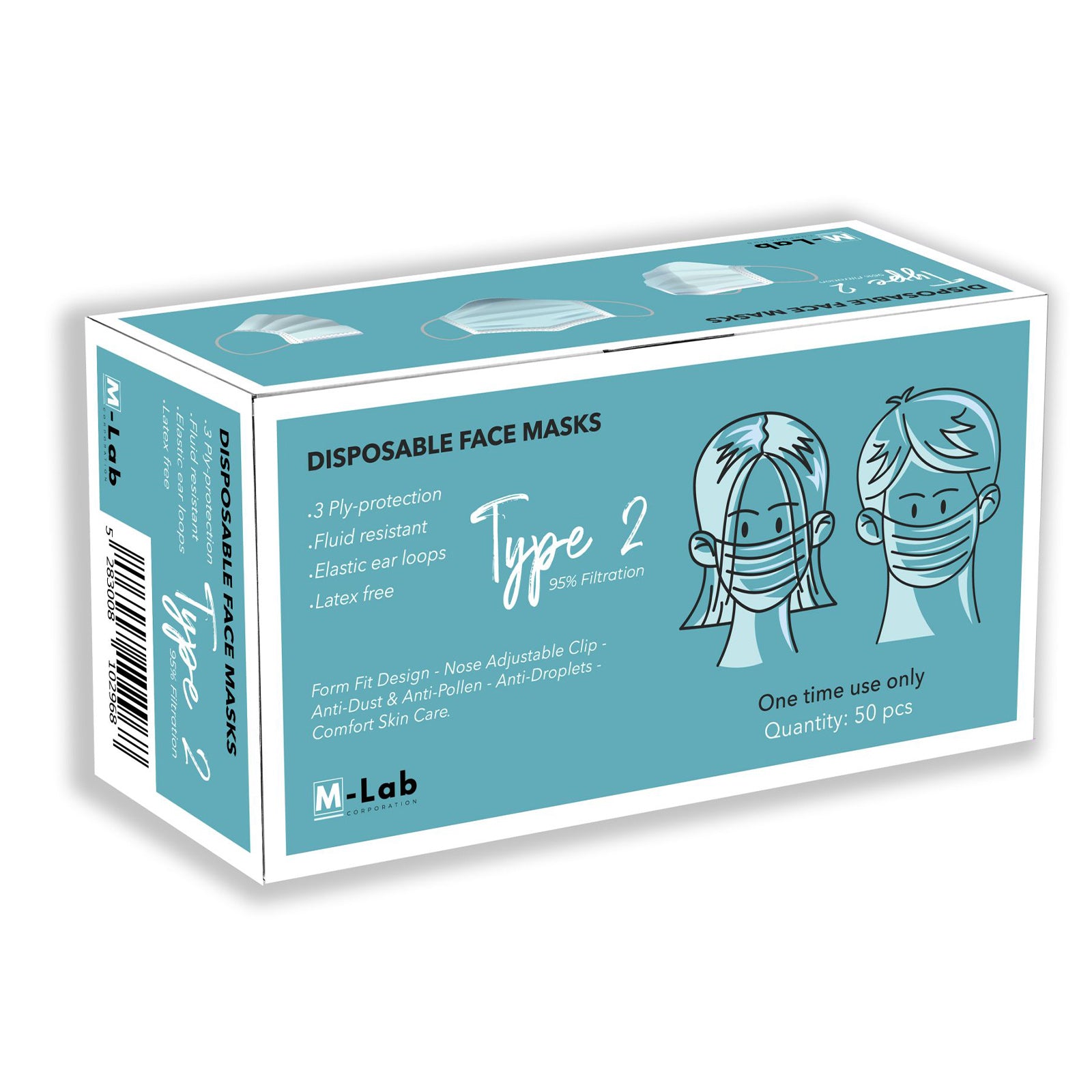 Lab 3mask M-lab Face Mask 3 Ply Type 2 – Sohati Care