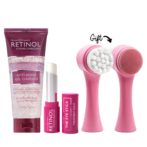 Retinol Gel Cleanser 150ml + Retinol The Eye Stick 3.5g + Manual Face Brush GIFT