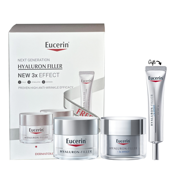 Hyaluron Filler New 3x Effect Box:  Day Cream Dry 50ml + Night Cream 50 ml +  Eye Cream 15ml GIFT