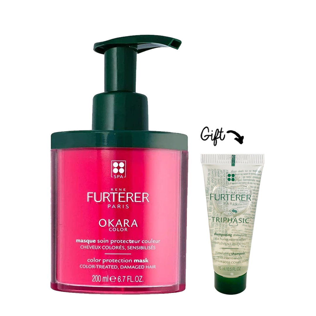 Okara Protect Color, Radiance Enhancing Mask 200 Ml + Triphasic Shampoo 15ml (GIFT)