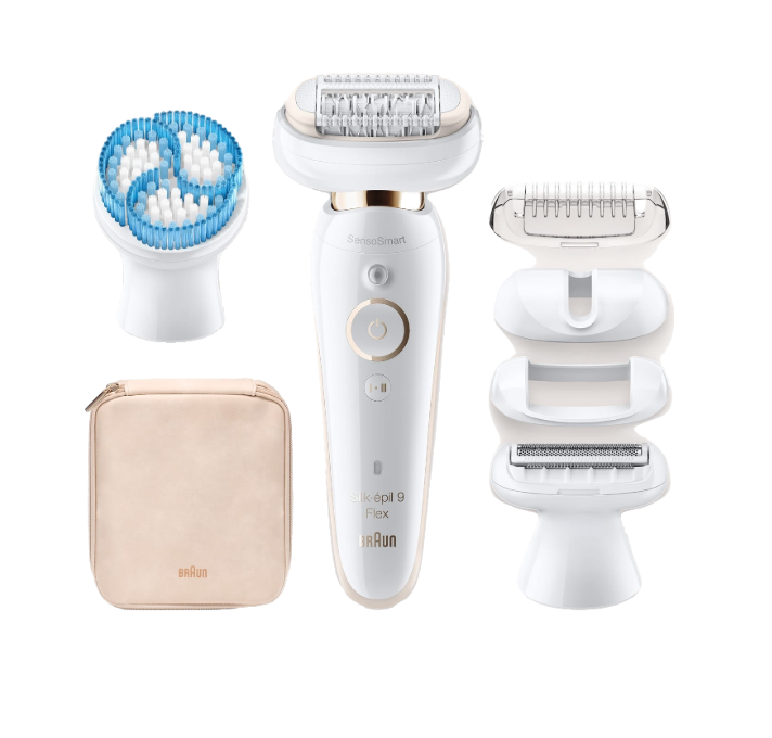 Silk-épil 9 Flex 9010 Wet & Dry Epilator With 6 Extras Incl. Deep Body Exfoliation Brush.