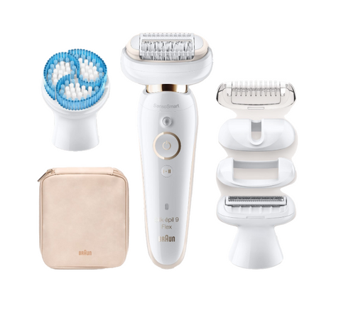 Silk-épil 9 Flex 9010 Wet & Dry Epilator With 6 Extras Incl. Deep Body Exfoliation Brush.