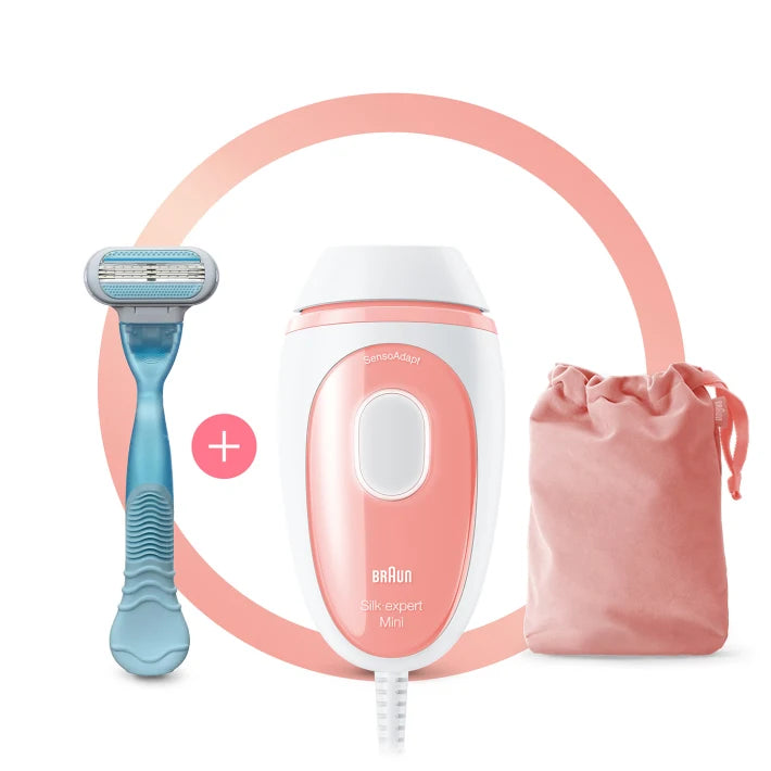 Silk-Expert Mini PL1014 IPL + Venus Smooth Razor +Travel pouch.