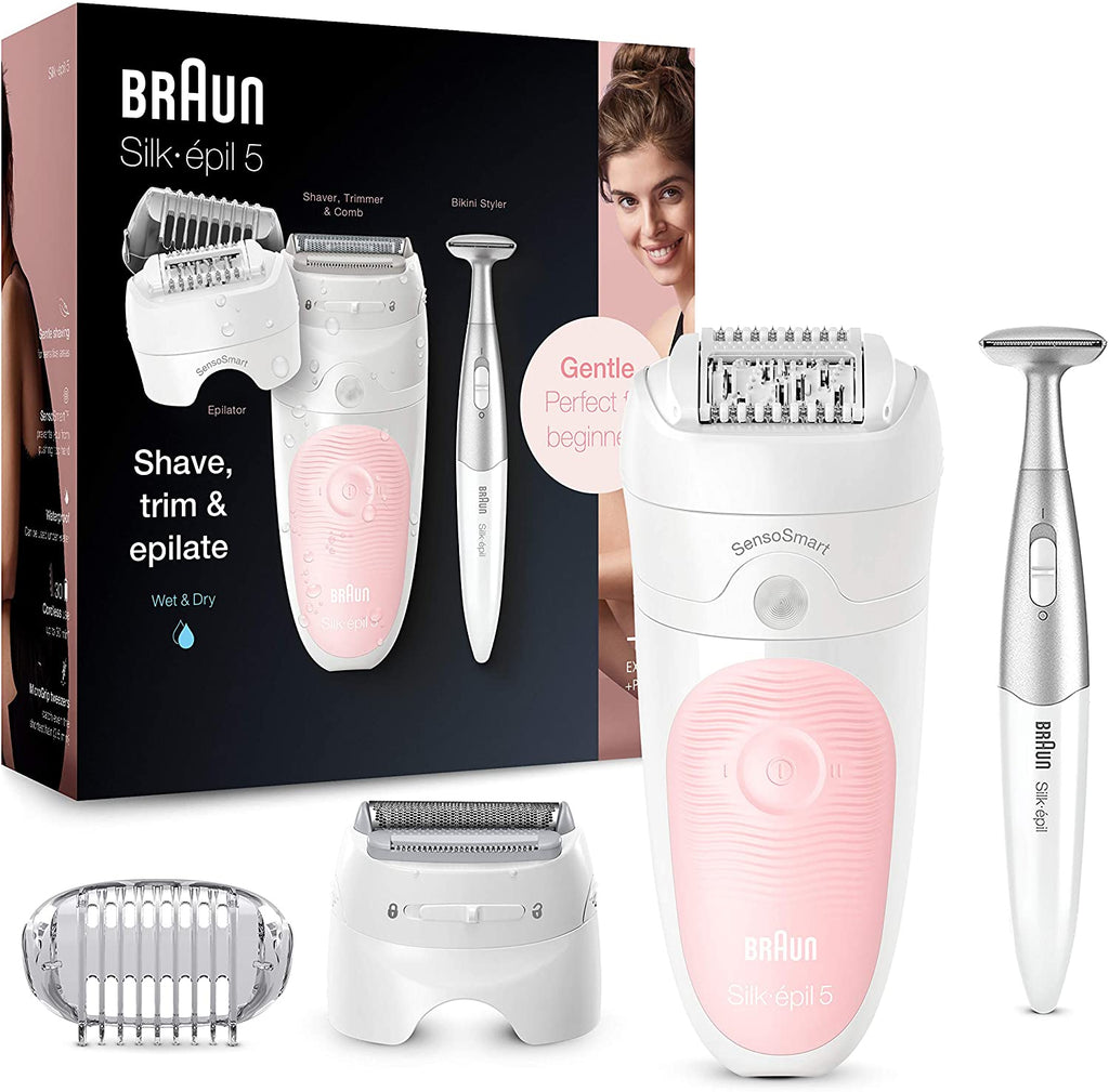 Silk-épil 5-820 Wet & Dry Epilator With 3 Extras Incl. Bikini Styler.