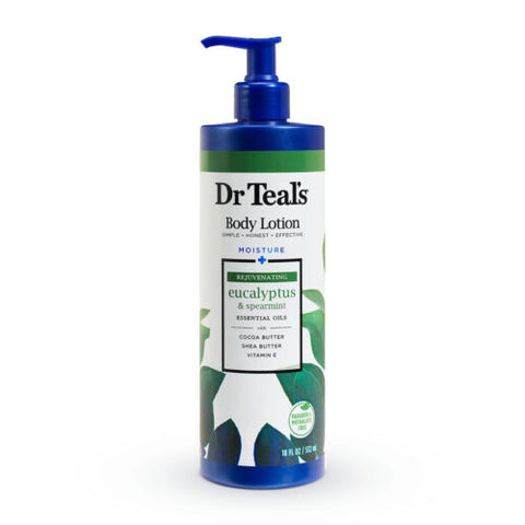 Dr Teals Body Lotion 24 Hour Moisture Eucalyptus Spearmint Essential Oils 18 Oz