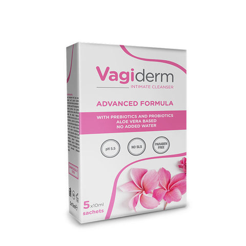 Vagiderm Intimate Cleanser Box of 10ml x5 Sachets + 5x Sachets Gift