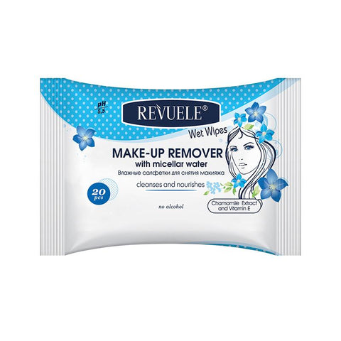 Wet Wipes Make-up Remover Hypoallergenic With Micellarr Water 20 Pcs